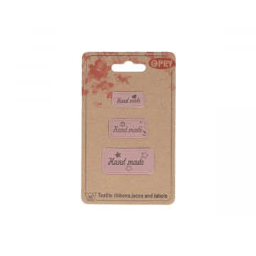 Opry Lederimitat Labels - Handmade - Old Pink