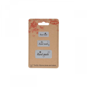 Opry Lederimitat Labels - Handmade - Light Grey