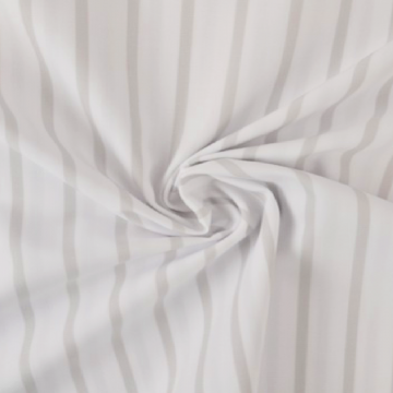 Blousestof - Light Grey Lines on White
