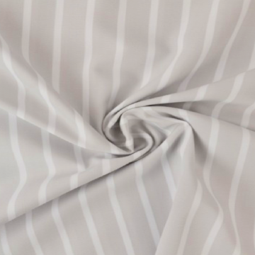 Blousestof - White Lines on Light Grey