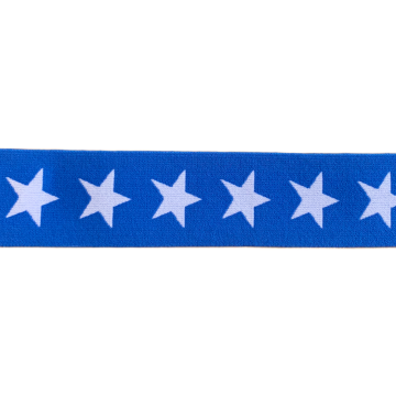 Gummi Print - 40mm - Stars - Blue/White