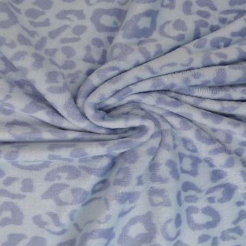 Kuschelfleece - Leopard on soft blue