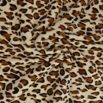Kuschelfleece - Leopard brown on creme