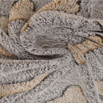 Kuschelfleece - camel Dog Bones on brown