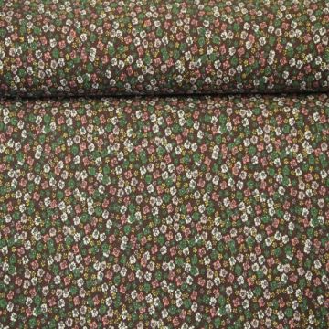 Soft Cotton - Unlimited Flowers Brown/Green