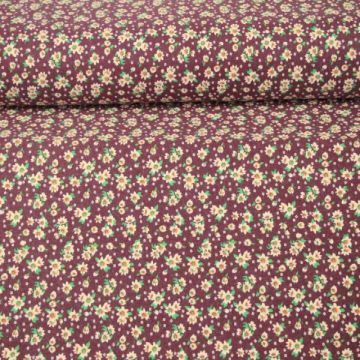 Flanell -  Blooming in the Night Burgundy 