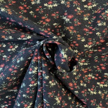 Flanell - Chilling Flowers Dark Blue 