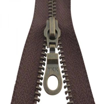 Kupfer YKK-Reißverschlüsse Teilbar - Braun-570- 80 cm