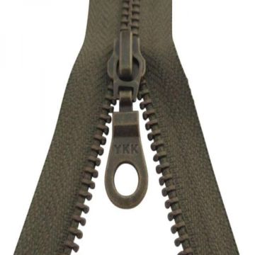 Kupfer YKK-Reißverschlüsse Teilbar - Dunkel Kaki-565- 80 cm