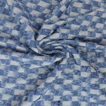 Jeans - Frayed Checks - Light Blue