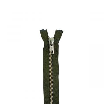 Metall Reißverschluss - Zweiwege teilbar - Army Green/Silver - 85cm 