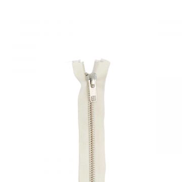 Metall Reißverschluss - Zweiwege teilbar - 841 - Ecru/Silver - 85cm