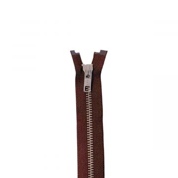 Metall Reißverschluss - Zweiwege teilbar - 570 - Braun/Silber - 100cm