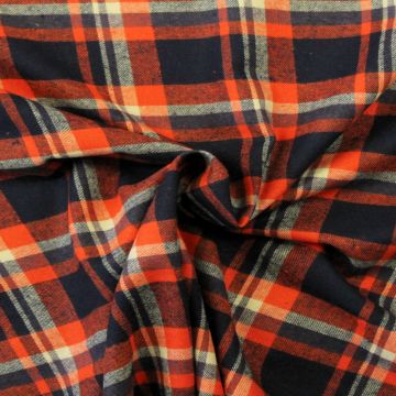 Flanell - Cabin In The Woods Orange/Blue