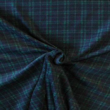 Fleece Print - Green Square Lines on Navy
