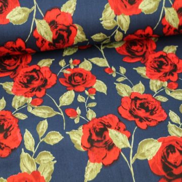 Red Roses on Blue
