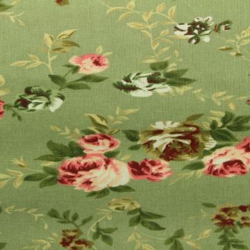 English Roses on Vintage Green