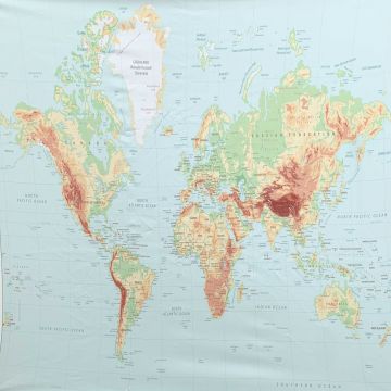 Stretch Baumwolle - Worldmap PANEL