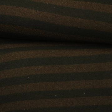Strickjersey  - Dark Brown Stripes