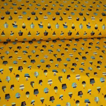 Baumwolle -Little Sailor on Yellow