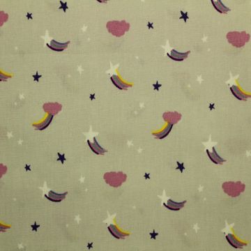 Baumwolle -Rainbow in the Sky Soft Grey