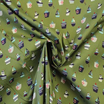 Baumwolle -Little Sailor on Soft Green