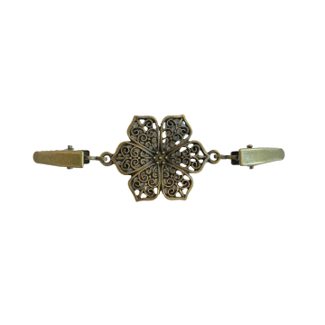 Clip-Verschluss - Petal Flower Bronze
