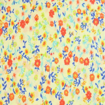 Baumwolle - Garden Flowers - Blue/Lime