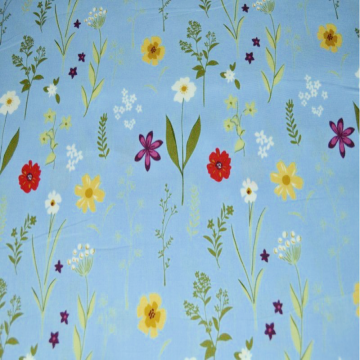 Baumwolle - Picking Flowers - Light Blue