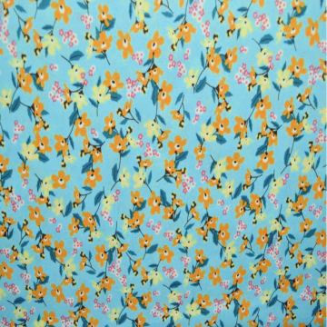 Baumwolle - Flower World - Aqua