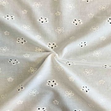 Lochstickerei Baumwolle - Sweet Small Flowers - Off White