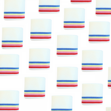 Cuffs / Bündchen - Rainbow White