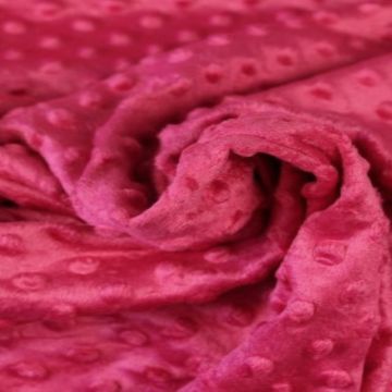 Minky Fleece Dots - Deep Fuchsia