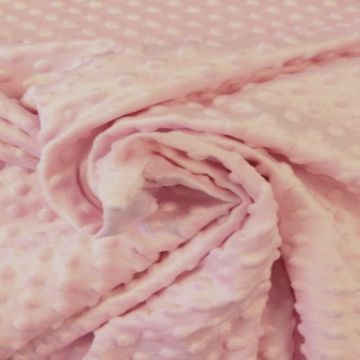 Minky Fleece Dots - Baby Pink 