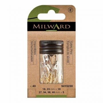 Milward Sicherheitsnadeln Mix - 19mm/46mm - Silber/Gold