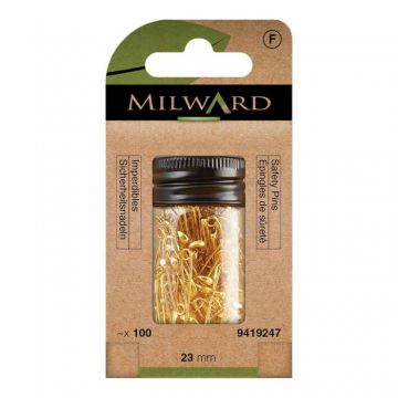 Milward Sicherheitsnadeln - 23mm - Gold 