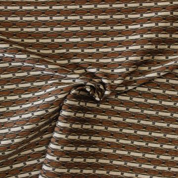 jacquard gobelin - Brown/Beige Stripes on Black