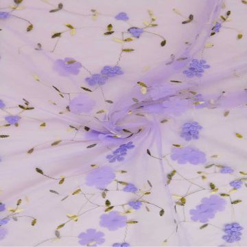 Mesh - Embroidery Floral - Lavender 08
