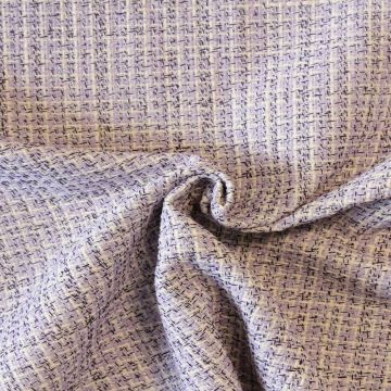 Bouclé - Feines Karo Champagner/Lavendel/Silber