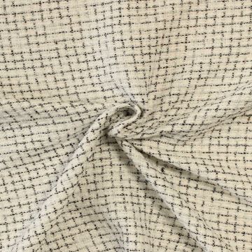 bouclé - Kleines Karo Schwarz/Weiß/Silber