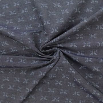 Chambray - Fine White Lines on Dark Blue