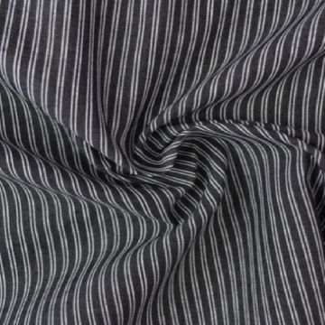 Chambray - Fine White Lines on Black