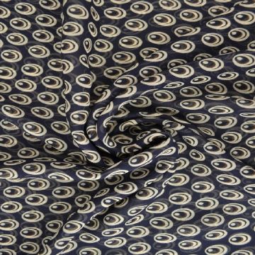 Chiffon - Circles on Dark Blue