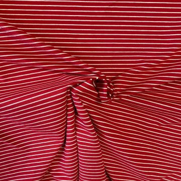 Cotton Jersey Brushed Stripes - red/White