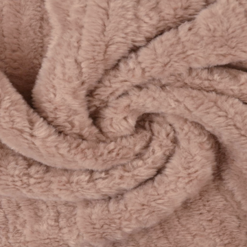 Faux Fur Stripes - Old Pink