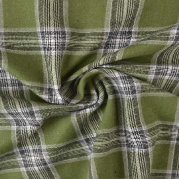 Flanell - Karostoff Mossgreen/Black/White