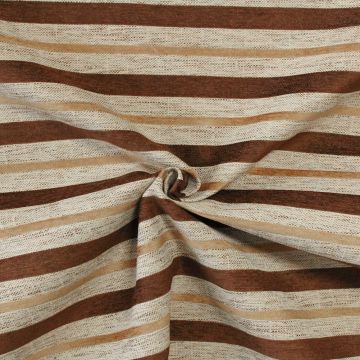 Jacquard Gobelin - Camel/Brown Stripes on Beige