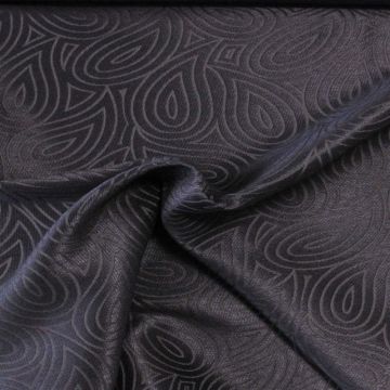 jacquard gobelin - Deep Steelblue leaves