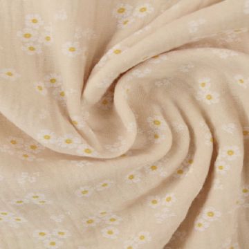 hydrophille stoffe / musselin - Tiny Flowers - Champagne