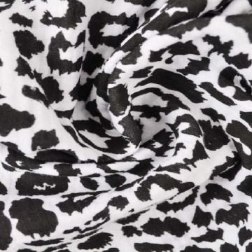 hydrophille stoffe / musselin - Black Leopard on White